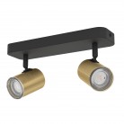 CONSUMA 1 Φωτιστικό Σποτ Μπάνιου EGLO 300584 δίφωτο χρυσό μαύρο IP44 L25cm