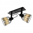 ANWICK 1 Φωτιστικό Σποτ EGLO 43325 δίφωτο μαύρο rattan L48cm