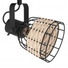 ANWICK 1 Φωτιστικό Σποτ EGLO 43325 δίφωτο μαύρο rattan L48cm