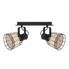 ANWICK 1 Φωτιστικό Σποτ EGLO 43325 δίφωτο μαύρο rattan L48cm
