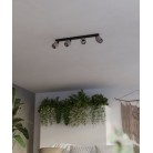 ROSLEY Φωτιστικό Σποτ EGLO 43659 τετράφωτο μαύρο λινό L75cm