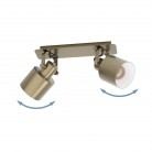SOUTHERY Φωτιστικό Σποτ EGLO 43818 δίφωτο χρυσό λευκό L47cm