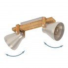 CAWTON Φωτιστικό Σποτ EGLO 43949 δίφωτο μέταλλο ξύλο L58,5cm FSC