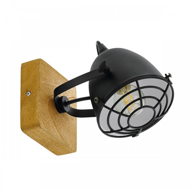 GATEBECK Φωτιστικό Σποτ EGLO 44091 μαύρο ξύλο H20,5cm FSC