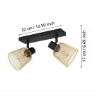 COSLADA Φωτιστικό Σποτ EGLO 900694 δίφωτο χρυσό μαύρο L32cm