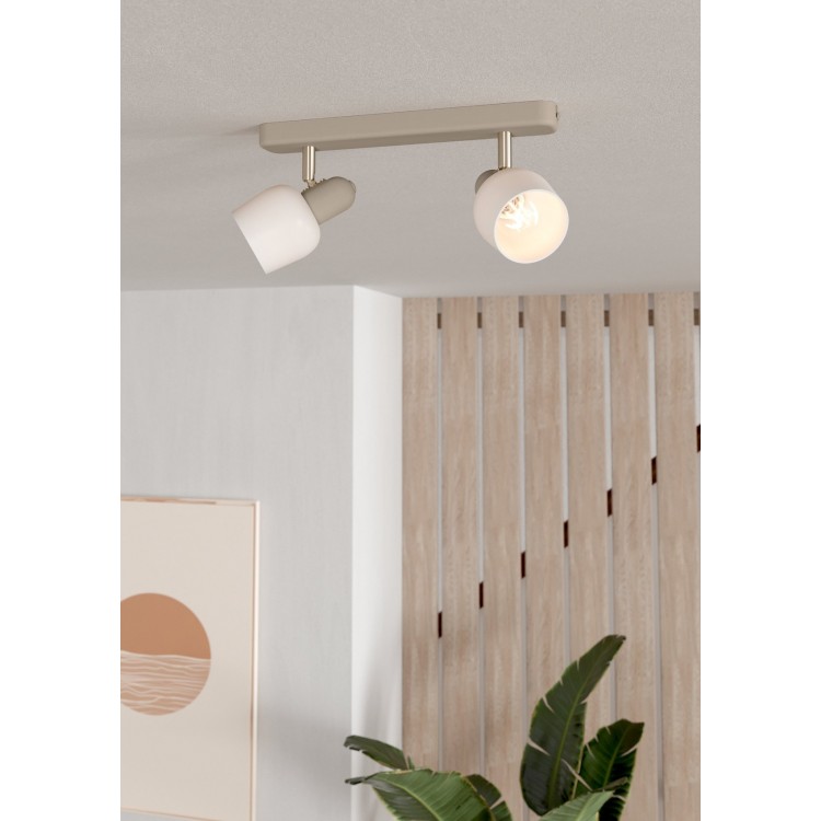 CORATO Φωτιστικό Σποτ EGLO 900715 δίφωτο μπεζ γυαλί L30cm