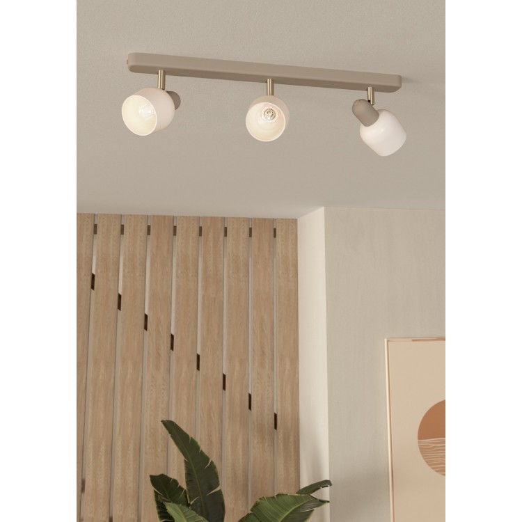 CORATO Φωτιστικό Σποτ EGLO 900716 τρίφωτο μπεζ γυαλί L52cm