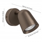 CAMALDOLI Φωτιστικό Σποτ EGLO 901948 μονόφωτο μπρονζέ H11cm