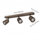 CAMALDOLI Φωτιστικό Σποτ EGLO 901951 τρίφωτο μπρονζέ L52cm