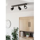 CAMALDOLI Φωτιστικό Σποτ EGLO 901954 τρίφωτο μαύρο L52cm