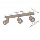 CAMALDOLI Φωτιστικό Σποτ EGLO 902345 τρίφωτο μπεζ L52cm