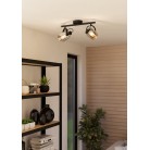 BERREGAS Φωτιστικό Σποτ EGLO 99053 δίφωτο μαύρο γυαλί L44cm
