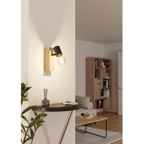 TOWNSHEND 3 Φωτιστικό Σποτ EGLO 99477 μαύρο ξύλο H16,5cm FSC