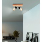 TOWNSHEND 3 Φωτιστικό Σποτ EGLO 99478 δίφωτο μαύρο ξύλο L30cm FSC