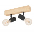 TOWNSHEND 3 Φωτιστικό Σποτ EGLO 99478 δίφωτο μαύρο ξύλο L30cm FSC