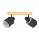BATALLAS Φωτιστικό Σποτ EGLO 99489 δίφωτο μαύρο ξύλο L30cm FSC