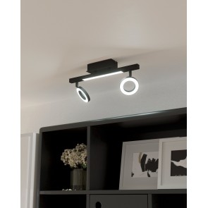 CARDILLIO 2 Φωτιστικό Σποτ 2xLED EGLO 900514 μαύρο L38,5cm