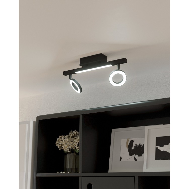 CARDILLIO 2 Φωτιστικό Σποτ 2xLED EGLO 900514 μαύρο L38,5cm