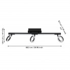 CARDILLIO 2 Φωτιστικό Σποτ 3xLED EGLO 900515 μαύρο L38,5cm