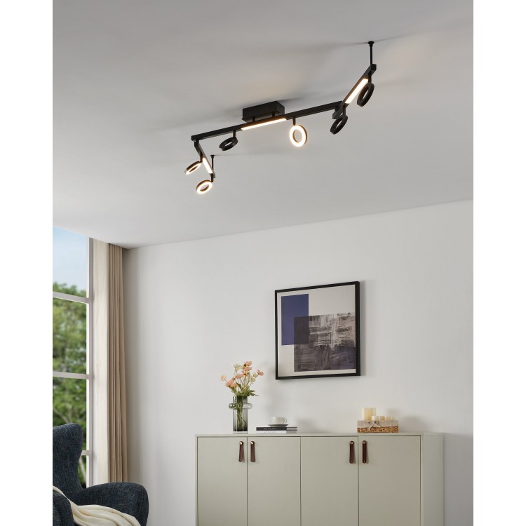 CARDILLIO 1 Φωτιστικό Σποτ 6xLED EGLO 900839 μαύρο L38,5cm