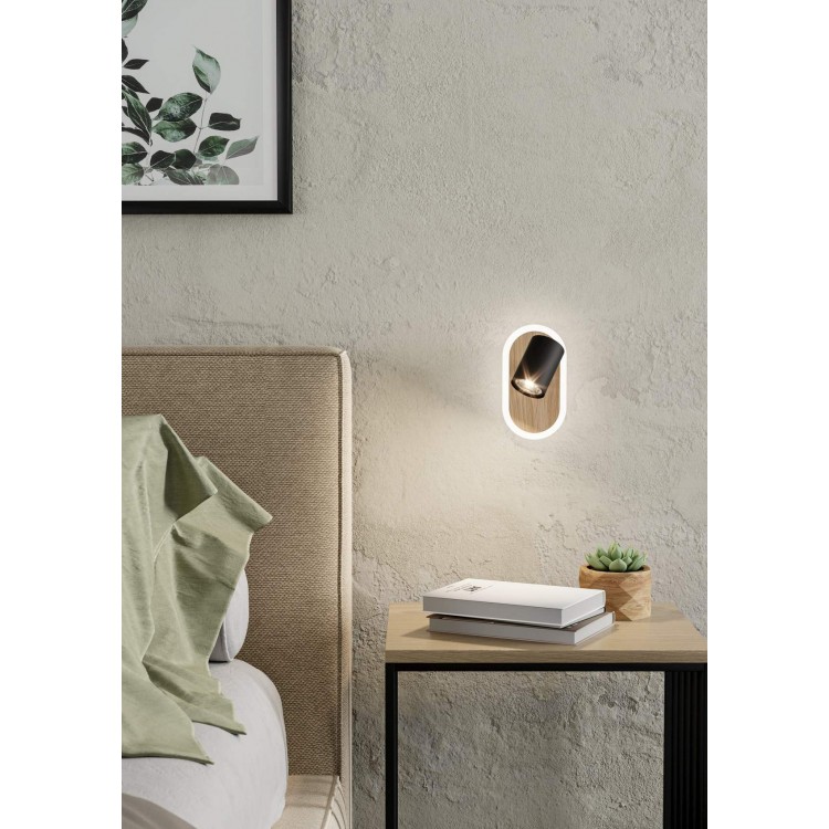 RIMBOCCHI Φωτιστικό Σποτ LED EGLO 901631 μαύρο ξύλο H18cm