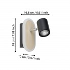 RIMBOCCHI Φωτιστικό Σποτ LED EGLO 901631 μαύρο ξύλο H18cm