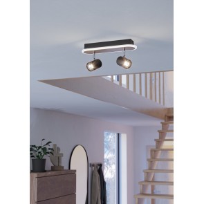 RIMBOCCHI Φωτιστικό Σποτ 2xLED EGLO 901632 μαύρο ξύλο L34cm