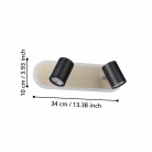 RIMBOCCHI Φωτιστικό Σποτ 2xLED EGLO 901632 μαύρο ξύλο L34cm RIMBOCCHI Φωτιστικό Σποτ 2xLED EGLO 901632 μαύρο ξύλο L34cm