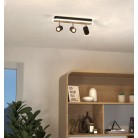 RIMBOCCHI Φωτιστικό Σποτ 3xLED EGLO 901633 μαύρο ξύλο L46cm