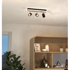 RIMBOCCHI Φωτιστικό Σποτ 3xLED EGLO 901633 μαύρο ξύλο L46cm