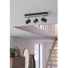 RIMBOCCHI Φωτιστικό Σποτ 3xLED EGLO 901633 μαύρο ξύλο L46cm