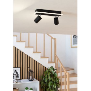 RIMBOCCHI 1 Φωτιστικό Σποτ 2xLED EGLO 901635 μαύρο λευκό L34cm