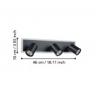 RIMBOCCHI 1 Φωτιστικό Σποτ 3xLED EGLO 901636 μαύρο λευκό L46cm