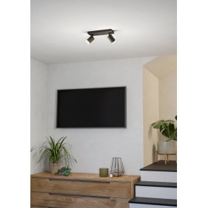 MELITELLO-Z Φωτιστικό Σποτ Οροφής 2xRGB CCT EGLO 901941 μαύρο L25cm