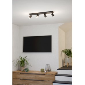 MELITELLO-Z Φωτιστικό Σποτ Οροφής 4xRGB CCT EGLO 901942 μαύρο L68cm