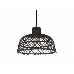 AUSNBY Κρεμαστό Ξύλινο Φωτιστικό της EGLO από RATTAN Ø 37cm - μαύρο
