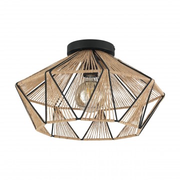 ADWICKLE Φωτιστικό Οροφής EGLO 43775 Ø 44,5cm μαύρο - natural σκοινί