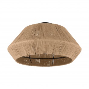 ALDERNEY Φωτιστικό οροφής 43784 EGLO Ø48cm  μαύρο -  natural σκοινί
