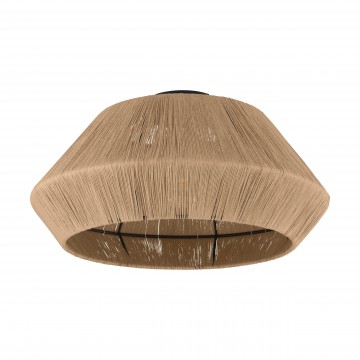 ALDERNEY Φωτιστικό οροφής 43784 EGLO Ø48cm  μαύρο -  natural σκοινί