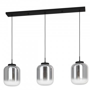 BULCIAGO Κρεμαστό Φωτιστικό 390104 EGLO ράγα - γυάλινα καπέλα φιμέ