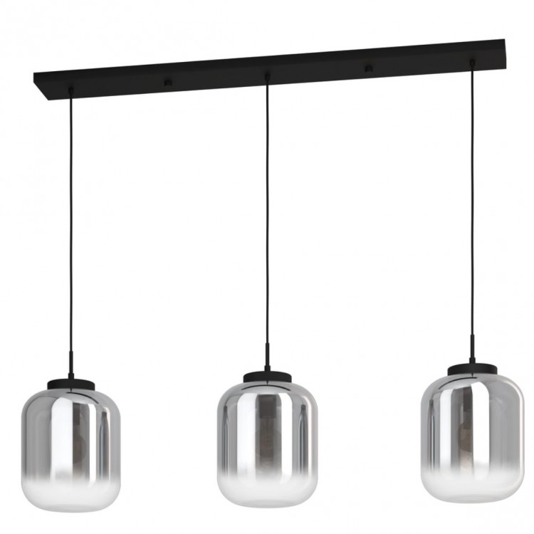 BULCIAGO Κρεμαστό Φωτιστικό 390104 EGLO ράγα - γυάλινα καπέλα φιμέ