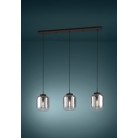 BULCIAGO Κρεμαστό Φωτιστικό 390104 EGLO ράγα - γυάλινα καπέλα φιμέ