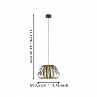 ENCINITOS Κρεμαστό φωτιστικό 99666 EGLO  μαύρο & ορείχαλκο Ø37,5cm