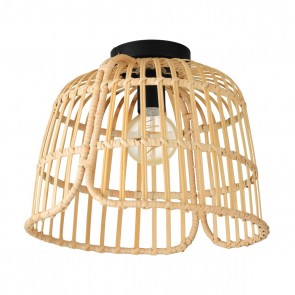 GLYNEATH Φωτιστικό Οροφής EGLO  43872 rattan  Ø37,5cm