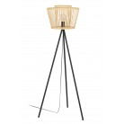 HYKEHAM  Φωτιστικό  δαπέδου τρίποδο μπαμπού EGLO 43855  Ø38cm natural - μαύρο