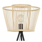 HYKEHAM  Φωτιστικό  δαπέδου τρίποδο μπαμπού EGLO 43855  Ø38cm natural - μαύρο