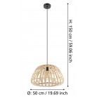 MONTEZUELO Κρεμαστό Φωτιστικό EGLO  390151 μπαμπού  Ø50cm