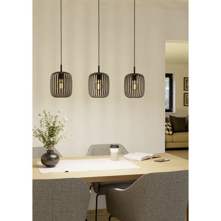 ROMAZZINA Κρεμαστό Φωτιστικό 900495 τρίφωτο μαύρο