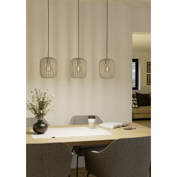 ROMAZZINA Κρεμαστό Φωτιστικό 900497 EGLO τρίφωτο μπεζ