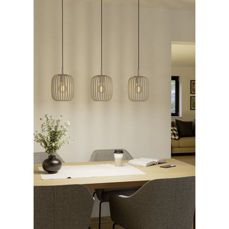 ROMAZZINA Κρεμαστό Φωτιστικό 900497 EGLO τρίφωτο μπεζ